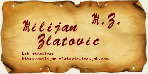 Milijan Zlatović vizit kartica